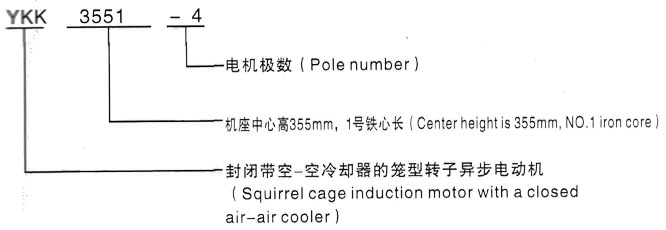 YKK系列(H355-1000)高压YE2-280M-4三相异步电机西安泰富西玛电机型号说明